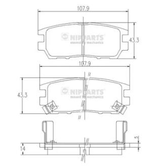 Гальмівні колодки NIPPARTS J3615005