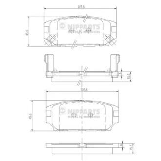 Тормозные колодки к-кт. NIPPARTS J3615007