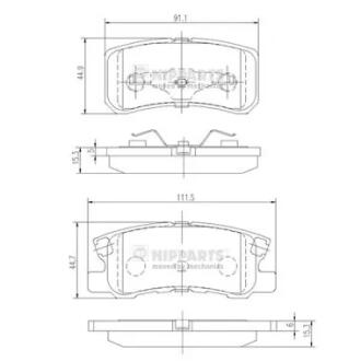 Тормозные колодки дисковые NIPPARTS J3615010