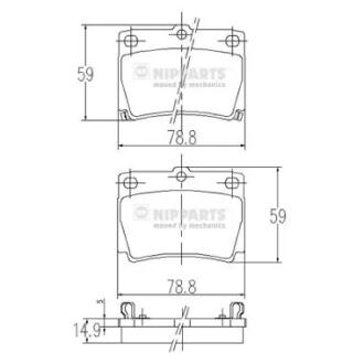 Тормозные колодки к-кт. NIPPARTS J3615011