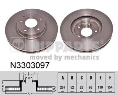 Диск тормозной передний 297mm CX-5/GH/GJ NIPPARTS N3303097