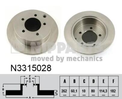 Диск тормозной задний LANSER X NIPPARTS N3315028