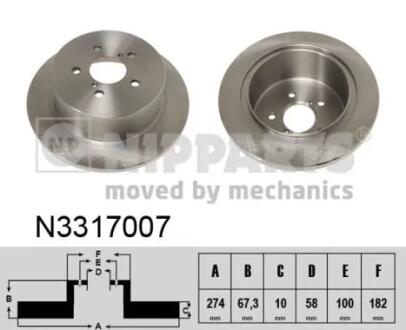 Диск тормозной NIPPARTS N3317007