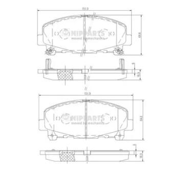 Тормозные колодки к-кт. NIPPARTS N3604069