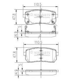 Тормозные колодки к-кт. NIPPARTS N3610308