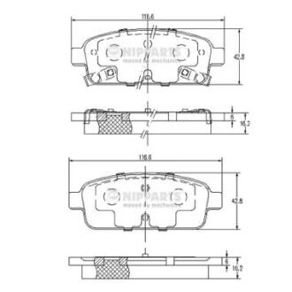 Тормозные колодки к-кт. NIPPARTS N3610906