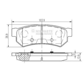 Тормозные колодки к-кт. NIPPARTS N3610907