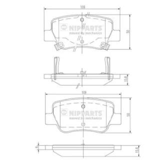 Гальмівні колодки NIPPARTS N3612042