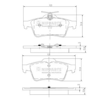 Тормозные колодки к-кт. NIPPARTS N3613022