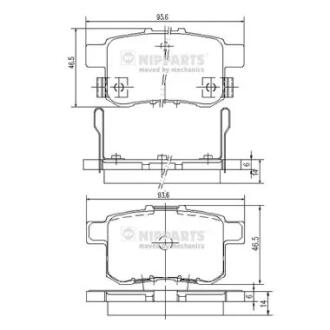 Тормозные колодки к-кт. NIPPARTS N3614020