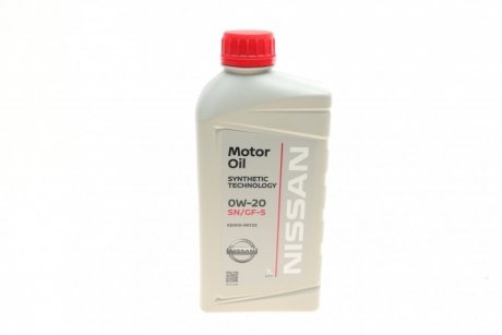 Масло моторное синтетическое "Motor Oil 0W-20", 1л NISSAN KE90090133