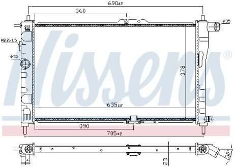 Радиатор системы охлаждения NISSENS 61651A