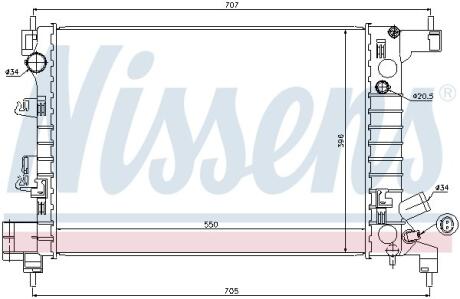 CHEVROLET Радіатор системи охолодження двигуна AVEO 11- NISSENS 61678