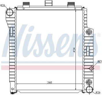 Радиатор охлаждения MERCEDES SLK 200 (R170) (96-) NISSENS 62654