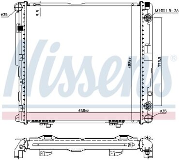 Радіатор охолодження MERCEDES E-CLASS W 124 (84-) 200E NISSENS 62751A