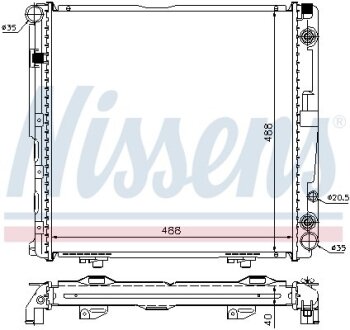 Радіатор охолодження MERCEDES E-CLASS W 124 (84-) E 220 NISSENS 62763A (фото 1)