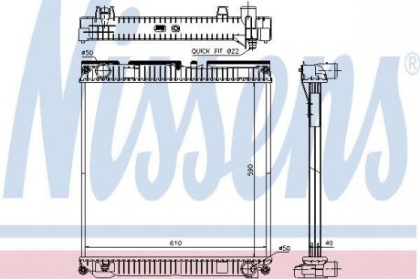 Радиатор системы охлаждения, MAN TG-L (05-) NISSENS 67224A