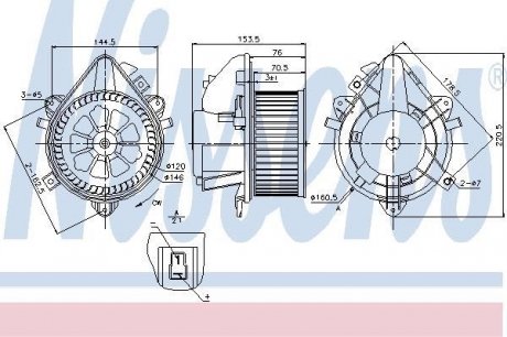 Вентилятор обігрівача FIAT DOBLO (119, 223) (01-) (вир-во) NISSENS 87124