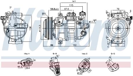 DB Компресор A-CLASS (W177), B-CLASS Sports Tourer (W247), CLA (C118), GLA (H247) NISSENS 891101