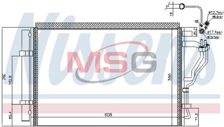 Радіатор кондиціонера HYUNDAI ELANTRA (MD/UD) (10-) 1.6 NISSENS 941126 (фото 1)