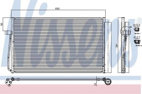 Радиатор кондиционера BMW 5 E60-E61/BMW7 E65-E66-E67-E68 NISSENS 94747 (фото 1)