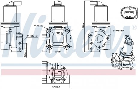 Клапан рециркуляціі ВГ (EGR) NISSENS 98309