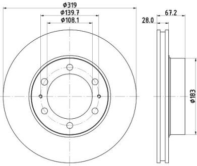Диск тормозной передний Toyota Land Cruiser 3.0, 4.0 diz (04-10) Nisshinbo ND1034K
