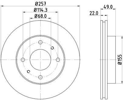 Диск гальмівний передній Nissan Primera 1.6, 2.0 (96-00) Nisshinbo ND2018K