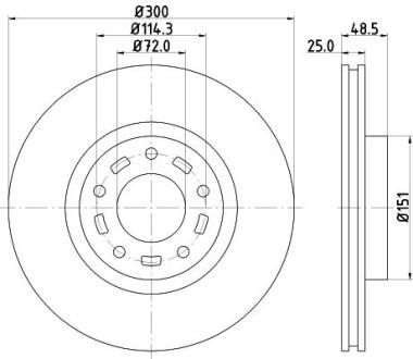 Диск тормозной передний Mazda 3, 5 1.8, 2.0, 2.2 (05-) Nisshinbo ND5002K