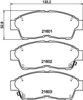 Колодки гальмівні дискові передні Toyota Corolla, RAV-4 1.6, 1.9, 2.0 (97-00) Nisshinbo NP1000