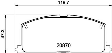 Колодки гальмівні дискові передні Toyota Fortuner, Hilux 2.5, 2.7, 3.0 (05-) Nisshinbo NP1001