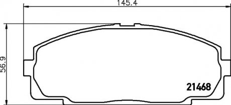 Колодки гальмівні дискові передні Strong Ceramic Toyota Hiace 2.0, 2.4, 3.0 (9 Nisshinbo NP1004SC (фото 1)