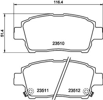 Колодки гальмівні дискові передні Toyota Corolla 1.4, 1.8 (01-07),Prius Hybrid 1.5 (03-09) Nisshinbo NP1005