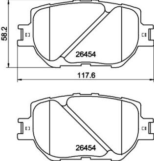Колодки гальмівні дискові передні Toyota Corolla 1.6, 1.8 (14-) Nisshinbo NP1021