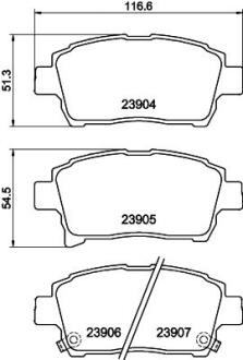 Колодки гальмівні дискові передні Toyota Corolla 1.5, 1.8 (02-07),Yaris 1.0, 1.3, 1.5, 1.8 (99-05) Nisshinbo NP1054