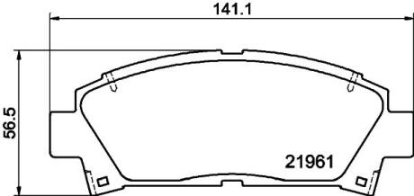 Колодки гальмівні дискові передні Lexus GS 300, 430 (05-11), Camry 2.0, 2.4(01-06), Avensis 1.8, 2.0 (00-03) Nisshinbo NP1077