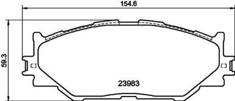 Колодки гальмівні дискові передні Toyota IS 220d, 250, 300h (05-13) Nisshinbo NP1082