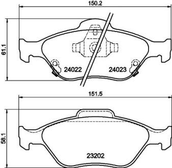 Колодки гальмівні дискові передні Toyota Yaris 1.0, 1.3, 1.4 (05-) Nisshinbo NP1129