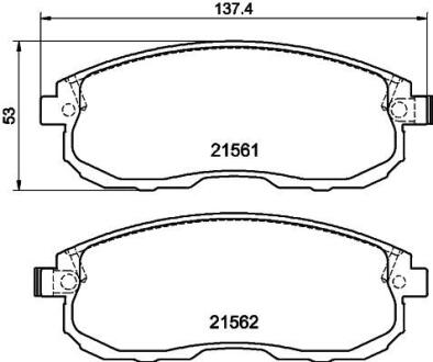 Колодки тормозные дисковые передние Nissan Teana 2.0, 2.3, 2.5, 3.5 (03-) Nisshinbo NP2005
