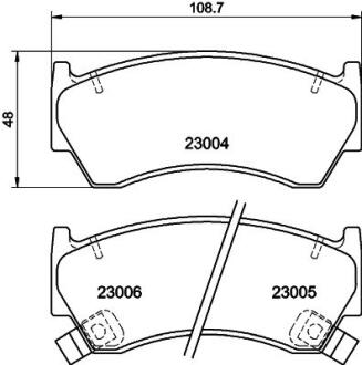 Колодки тормозные дисковые передние Nissan Almera 1.4, 1.6, 2.0 (95-00) Nisshinbo NP2043