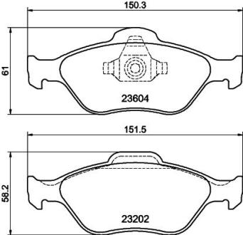 Колодки гальмівні дискові передні Mazda2 1.3, 1.4, 1.6 (03-)/Ford Fusion 1.4, 1.6 (04-12) Nisshinbo NP5008