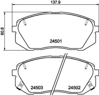Колодки тормозные дисковые передние Kia Sportage 2.0, 2.4 (04-) Nisshinbo NP6019