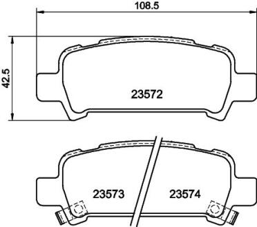 Колодки тормозные дисковые задние Subaru Legacy, Outback 2.0, 3.0 (03-) Nisshinbo NP7003 (фото 1)