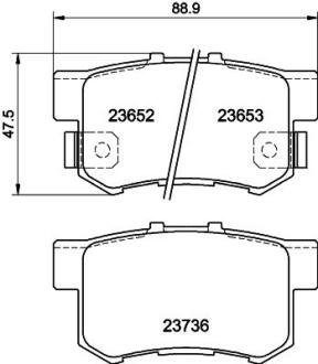 Колодки тормозные дисковые задние Honda Civic 1.4, 1.6, 1.8 (00-05) Nisshinbo NP8001