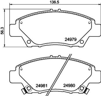 Колодки тормозные дисковые передние Honda Civic VII 1.4, 1.6, 1.7 (01-05) Nisshinbo NP8013