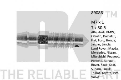 Болт воздушного клапана / вентиль NK 89086