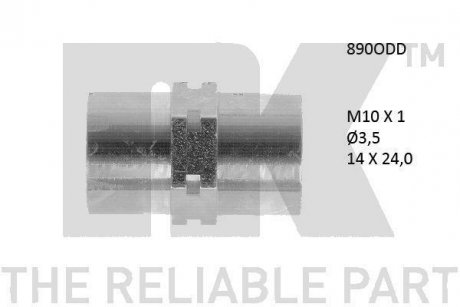 Перехідник гальмівної трубки M10x1 - M10x1 NK 890ODD (фото 1)