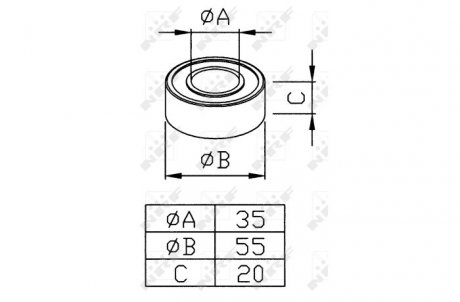 Подшипник кондиционера 35x55x20 NRF 38286