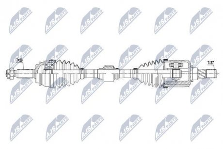 Піввісь приводу лів. Jeep Compass/Patriot 06- Nty NPW-CH-060