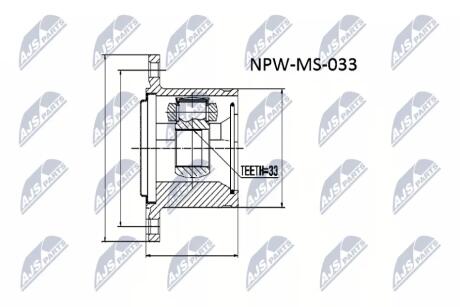 Шарнір внутрішній правий Nty NPWMS033